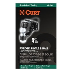 Curt 48007 Pintle Hitch with 2-Inch Trailer Ball; Fits 2-Inch Receiver NEW 